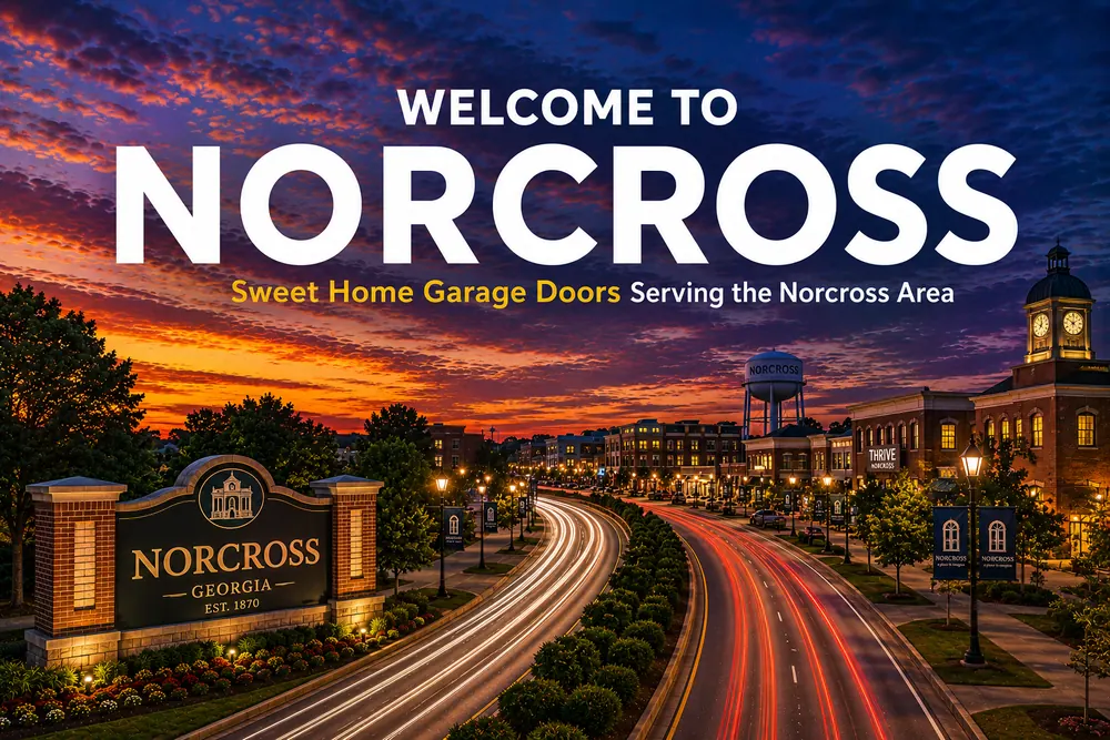 Residential home with garage door in Norcross GA